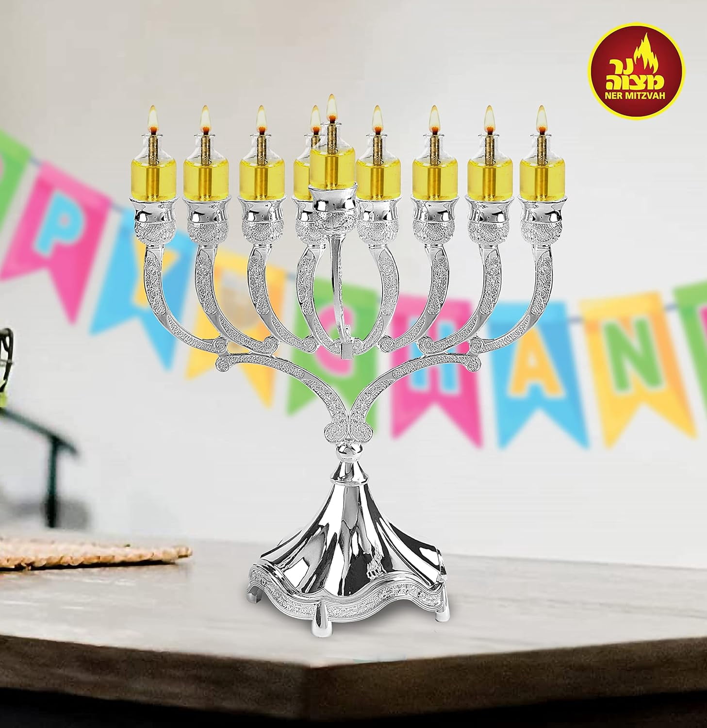 Pre Filled Hanukkah Menorah Oil Cups - Olive Oil Menorah Cups with