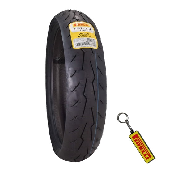 Pirelli Diablo Rosso IV 110/70-17 54H Front Motorcycle Tire - High Performance, Durable, & Reliable Tire for Super Sport Bikes w/ Keychain