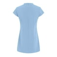 thumbnail image 6 of GEWSEY Women's Casual T Shirt Dress Summer Short Sleeve Swing Dresses with Pockets (Light Blue, XL), 6 of 6