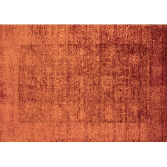 Ahgly Company Indoor Rectangle Oriental Orange Industrial Area Rugs, 4' x 6'
