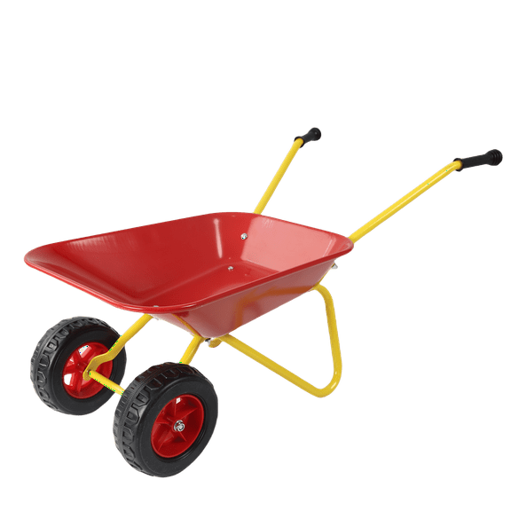 Olurrisa Gardens Cart,Heavy-Duty Metal Wheelbarrow - Steel Tray Garden Cart for Easy Loading of Leaves, Soil, and Sand (Red)