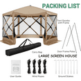 thumbnail image 5 of COBIZI 12x12 Pop Up Canopy Gazebo, Outdoor Canopy Tent Screen House with 5 sidewalls and Netting for Camping, Waterproof, UV Resistant, Ez Set-up Party Tent with Carrying Bag and Ground Stakes,Khaki, 5 of 13