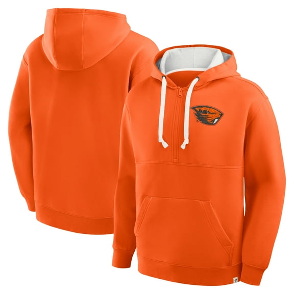 Men's Fanatics Orange Oregon State Beavers Hometown Premium Rise And Conquer Half-Zip Hoodie