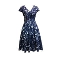 thumbnail image 4 of Iyufng Women's Summer Dresses V-Neck Printed Short Sleeve Mini Dress, 4 of 8
