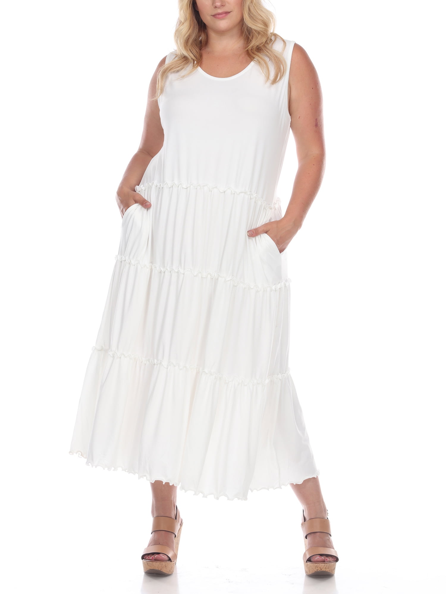 walmart plus size white dresses