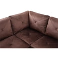 thumbnail image 6 of Starhome L Shaped Brown Couch with Ottoman(Pillows Included) Microfiber, 6 of 7