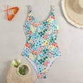 thumbnail image 2 of Leey-World Women's Sexy One Piece Swimsuits V Neck Padded Bathing Suit Modest Front Cutout Open Back Slimming Swimsuit Women Swimsuits One Piece(Green,M), 2 of 5