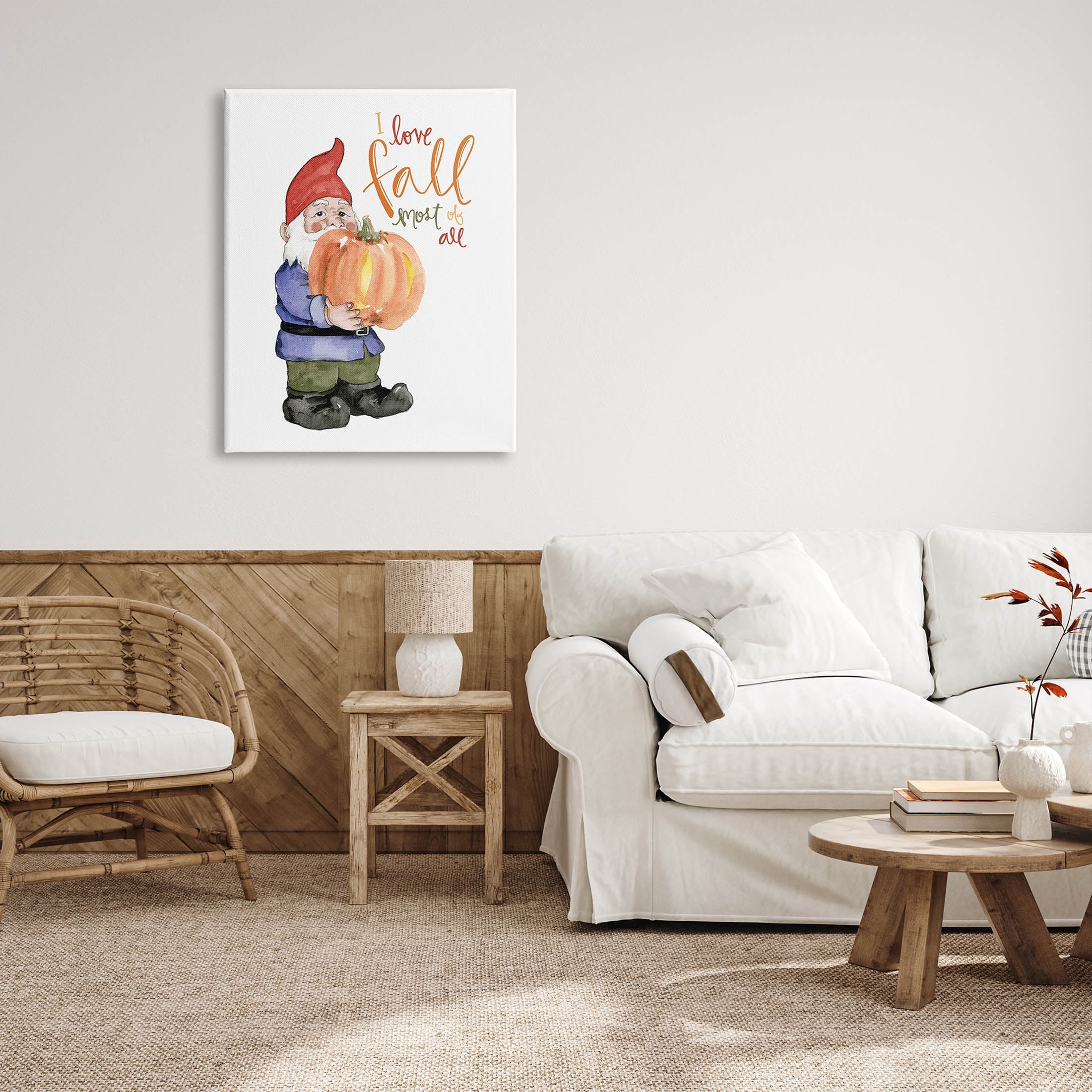 Stupell Industries I Love Fall Most Of All Gnome Graphic Art Gallery Wrapped Canvas Print Wall Art, Design by Dogwood Portfolio
