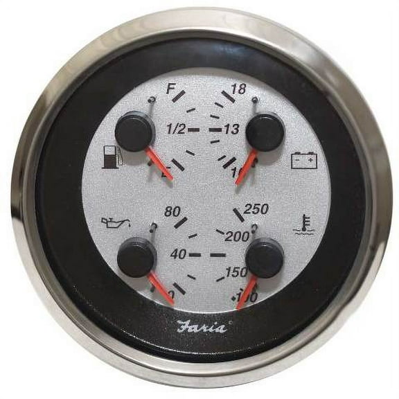 Faria Boat Multi-Function Gauge GFC624A | 3 1/4 Inch Silver Black