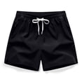 thumbnail image 2 of Jinhomg Beach Short Pants for Men Big and Tall Comfy Elastic Drawstring Waist Shorts Lightweight Breathable Summer Vacation Shorts with Zip Pockets Black XXXXL, 2 of 9