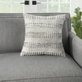 thumbnail image 4 of Nourison Woven Raised Striped Grey 18" x 18" Indoor/Outdoor Throw Pillow, 4 of 6