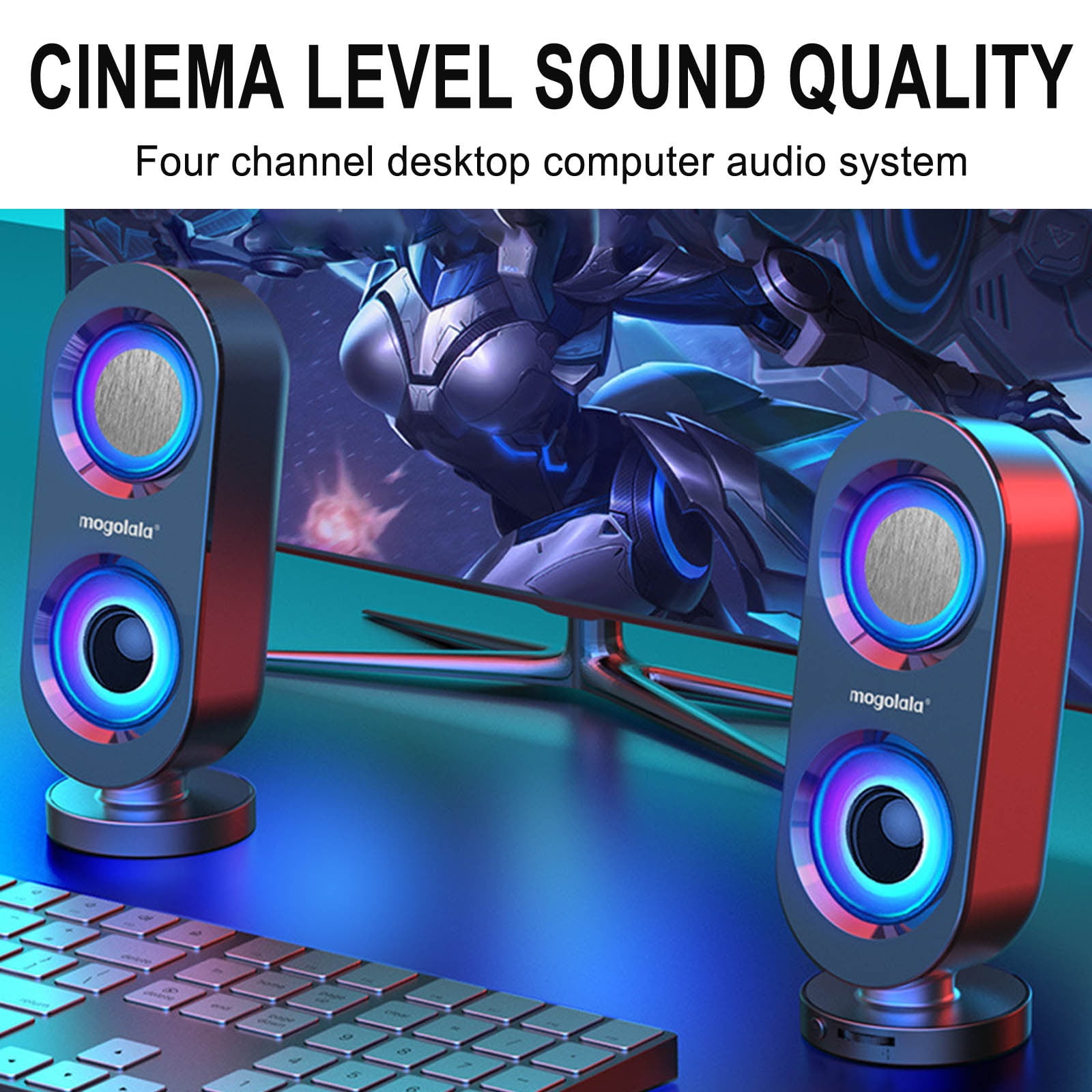 FNYOXU Bluetooth Speaker Desktop Game Computer Audio Desktop Home Mobile Phone Small Speaker Mini Subwoofer Wired USB High Volume