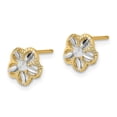 thumbnail image 2 of Primal Gold 10 Karat Yellow Gold with Rhodium Diamond Cut Flower Post Earrings, 2 of 4