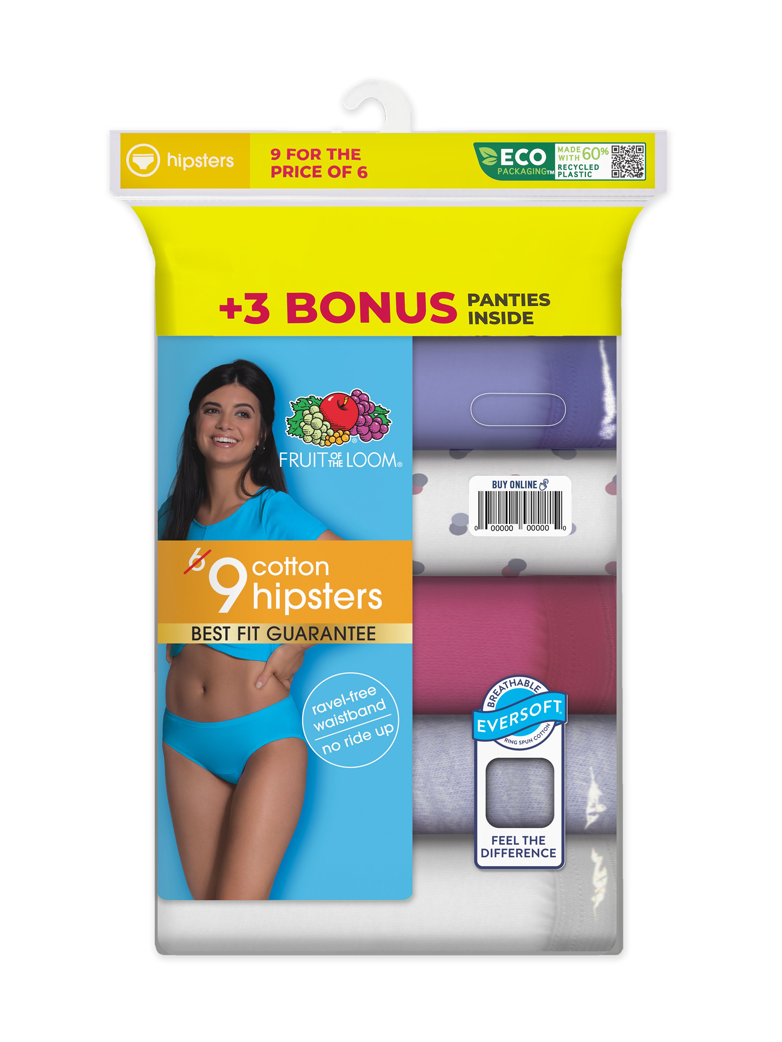 Fruit of the Loom Women's Hipster Underwear, 6+3 Bonus Pack - image 5 of 7