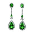 thumbnail image 3 of Bling Jewelry Womens Art Deco Dangle Chandelier Earrings CZ Teardrop Gemstone, 3 of 5