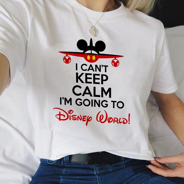 Disneyland 50 Anniversary Mickey Mouse T-shirt Women Aesthetic Fashion Summer European Clothing Ladies White Tops StreetwearL Gao Jinjia LED