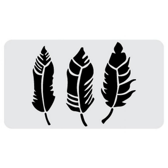 9x 5 Feathers Stencil