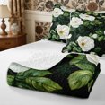 thumbnail image 4 of Manfei Cottagecore Blossom Peony Bed Spread Queen 3pcs,Vintage Flowers Leaves Queen Coverlet Set,1 Quilt and 2 Pillowcases, 4 of 7
