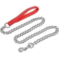 thumbnail image 1 of Laisse Résistante, Laisse de Chaîne en Métal avec Durabilité Inégalée, Poignée Rembourrée Douce pour un Contrôle Confortable, Longueur 120cm Parfaite pour les Promenades Quotidiennes, 1 of 5