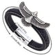 thumbnail image 3 of Pulsera para mujer, regalos para mujer Pulsera de piel de vaca de águila tejida a mano Pulsera de acero inoxidable para hombres y mujeres Pulsera de racimo, 3 of 5
