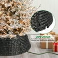 thumbnail image 4 of Ayieyill 42in Woven Hyacinth Christmas Tree Collar, Christmas Tree Decorations, Tree Skirt Accessory w/ Cord Cut-Out, Black, 4 of 9