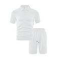 thumbnail image 2 of BXINGOHAI Men's Short Sets Outfits 2 Piece Summer Tracksuit Short Sleeve Shirt and Shorts Set Casual Sport Suit Today White,3XL, 2 of 4