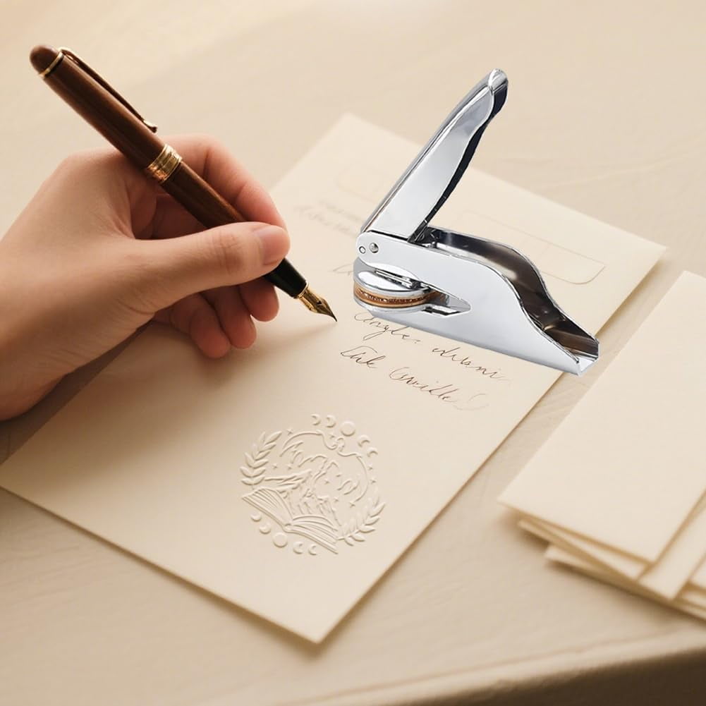 Book Embosser Personalized Book Dragon Pattern Book Stamp Durable Library Stamp with Handle Set