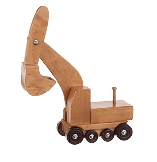 wooden excavator toy