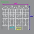 thumbnail image 2 of 4 Pack Metal Garden Trellis 71"H x 19.7"W Rustproof Outdoor Plant Support for Climbing Vines Flowers Galvanized Steel Structure Cream White Easy Assembly Sturdy Vertical Garden Grid, 2 of 9