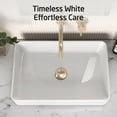 thumbnail image 3 of Bathroom Vessel Sink 20 Inch Above Counter Rectangular White Ceramic Countertop Sink for Cabinet Lavatory Vanity, BVS123S50, 3 of 8