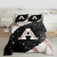 thumbnail image 2 of jejeloiu Letter A Monogrammed Bedding Comforter Set,Baseball Sport Game Twin Comforter Sets,Black Splashing Ink Bedding Set For Girls,Microfiber Room Decorative Reversible,2 Pieces, 2 of 8