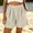 Beige women plus size shorts a1, variant on Cagogo Women Plus Size Elastic Waist Shorts Solid Casual Loose Lounge Workout Active Summer Beachwear Trousers, Beige XL