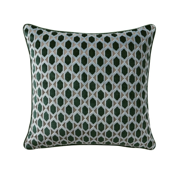 Beautiful 20" x 20" Thyme Green & Blue Diamond Decorative Pillow by Drew Barrymore