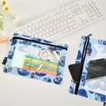 thumbnail image 4 of 2 Pack Pencil Bag 9.84x6.1 Inch 3-Ring Page Turning Folder Zipper Pencil Case Pencil Bag Page Turning File BagBlue Blueberry, 4 of 6