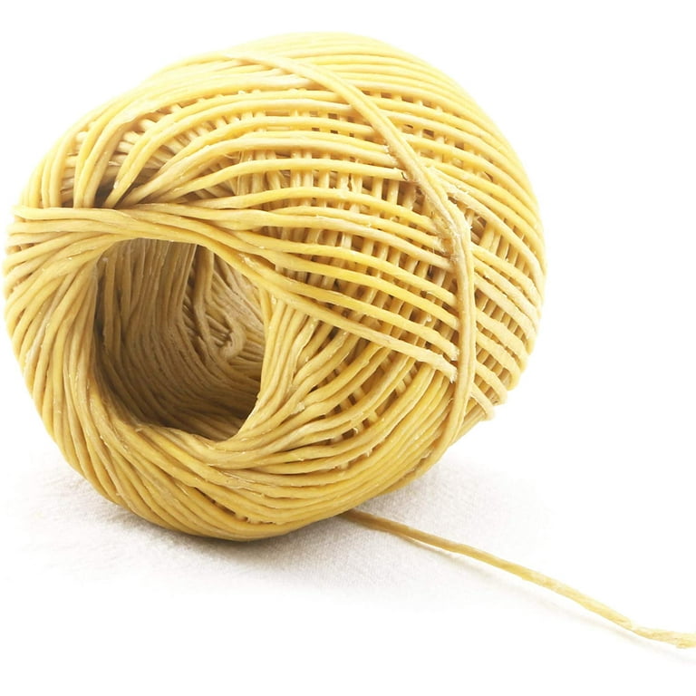 MILIVIXAY Hemp Wick with Natural Beeswax Coating, Edible Grade Beeswax, 200  FT Spool, Standard Size (1.0mm),Unbleached, Un-Dyed and 100% Organic. 