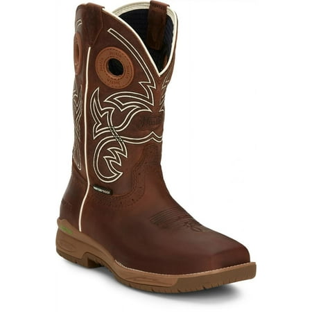 

JUSTIN WORK Mens 11 Nitread Nano Composite Toe Waterproof Work Boot Spice Brown - CR3201 SPICE BROWN COWHIDE