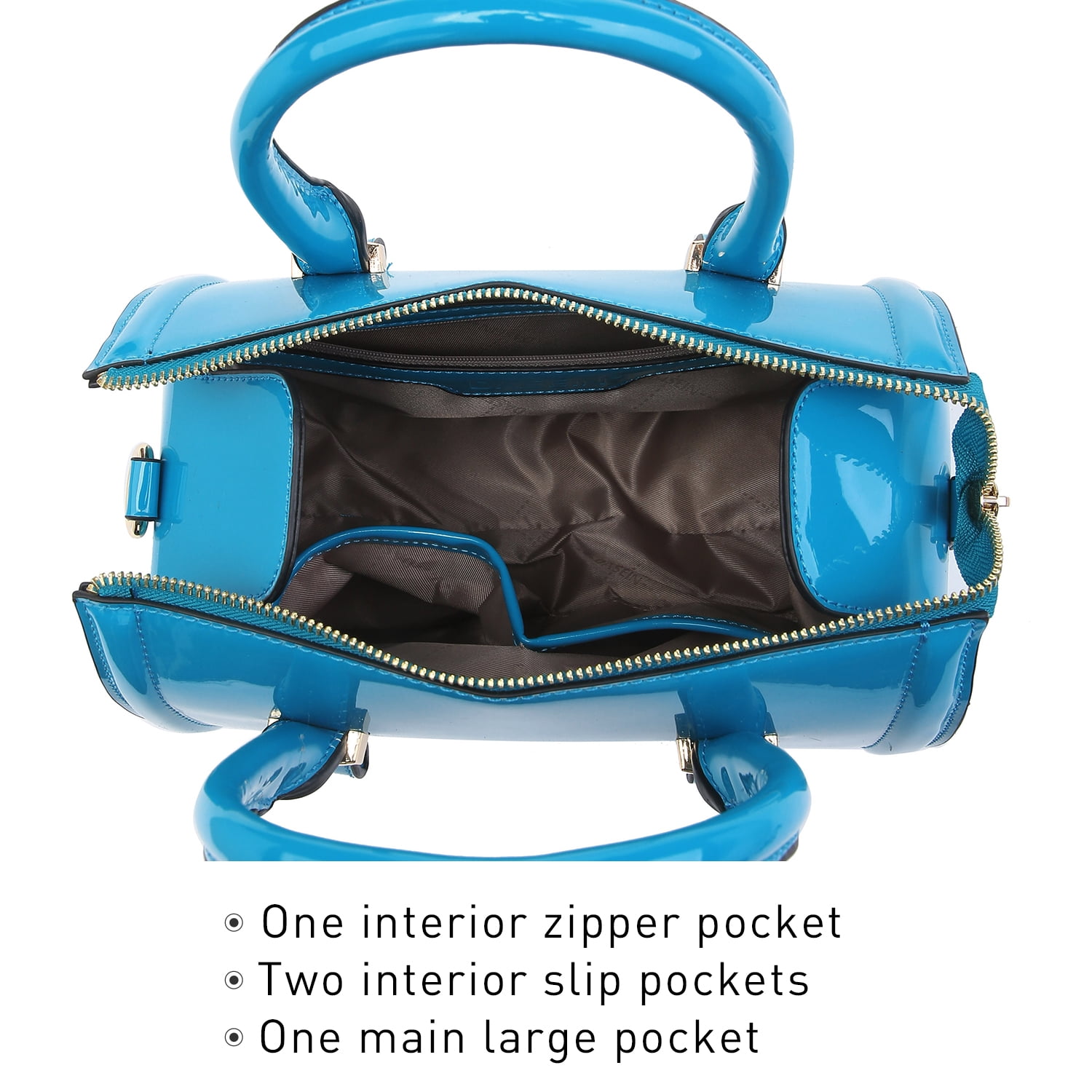 Shiny Patent Faux Leather Handbags Barrel Top Handle Purse Satchel Bag Shoulder Bag for Women
