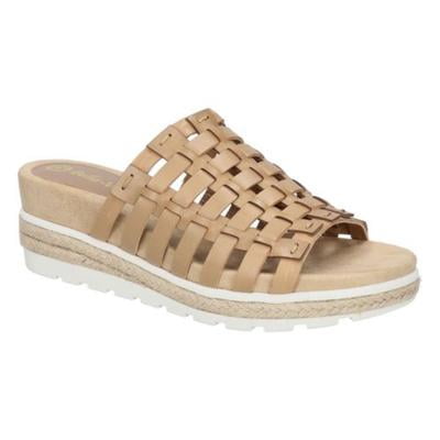 Bella Vita Women's Oaklynn Wedge Sandal, Saddle Burnished Leather, 6.5 Wide
