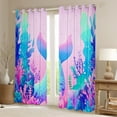 thumbnail image 2 of Manfei Cartoon Mermaid Girl Curtains Pack of 2 (42x84 Each),Ocean Princess Curtains Blackout,Kawaii Sea Animal Bedroom Curtains,Ultra Soft Home Decor, 2 of 6