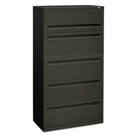 HON 5 Drawers Lateral Lockable Filing Cabinet, Charcoal