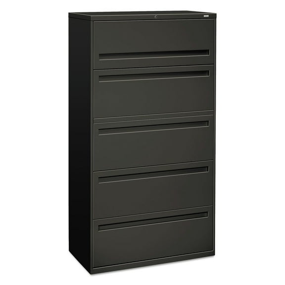 HON 5 Drawers Lateral Lockable Filing Cabinet, Charcoal