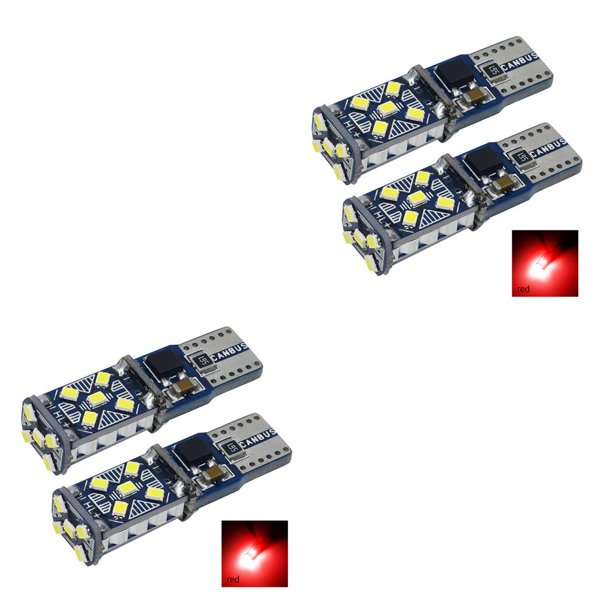 Riwesomey 2 uds luz de estacionamiento de coche 6000-6500k T10 bombilla de lectura de coche 5W LED lámpara de matrícula, rojo Type2 NO2 Riwesomey CBP175765