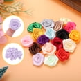 thumbnail image 4 of Uxcell 50pcs 3cm Ribbon Roses for Crafts Artificial Fabric Flowers, Purple, 4 of 5