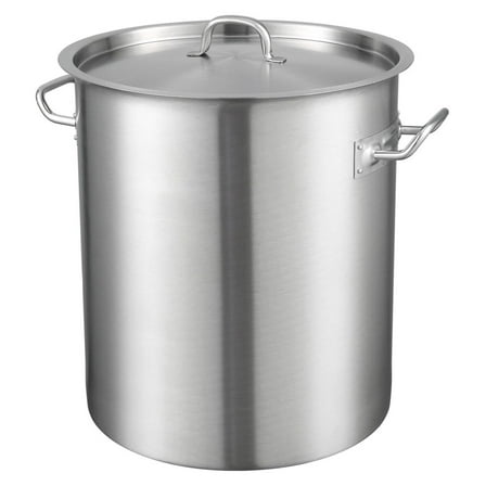 Stainless Steel Stockpot 42 Quart, Large Cooking Pots with Lid, Heavy Duty Stock Pot for Home & Commercial Use, Induction Compatible, Silver