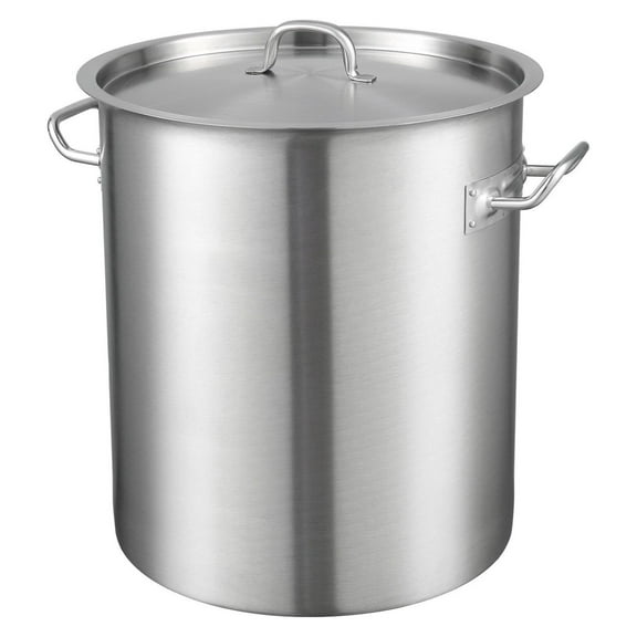 Stainless Steel Stockpot, 42 Quart Large Cooking Pots, Multipurpose Cookware Sauce Pot with Lid & Handle, Heavy Duty Grade Stock Pot, Sanding Treatment,