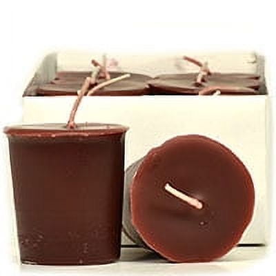 Leather Pipe and Woods Votive Candles Votive Candles Pack: 12 per box 1.75 in. diameter x 2 in. tall