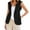 Black, variant on UANWENN Women's and Linen Sleeveless Solid Color Color Cardigan Small Suit Jacket Women's Heated Gear Thin Quilted Vest Women plus Size Fashion Puffy Sleeve Sweaters for Ladies Heated Vests And