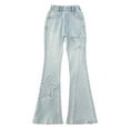 thumbnail image 4 of Girls Flared Denim Trousers Stretch Jeans Slim Fit Fashion Bottoms For Teen Tweens, 4 of 9