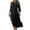 *Black, variant on VBVC Women's Cotton Linen Crew Neck Maxi Dress , Summer Empire Waist Dress For Women,Ladies' 3/4 Sleeve Swing Tunic Dress with Pockets,Beige,S-2XL