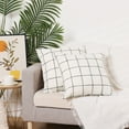 thumbnail image 6 of REGALWOVEN Set of 2 Linen Decorative Throw Pillow Covers for Sofa Home Bedroom Beige Dage 18" x 18", 6 of 6